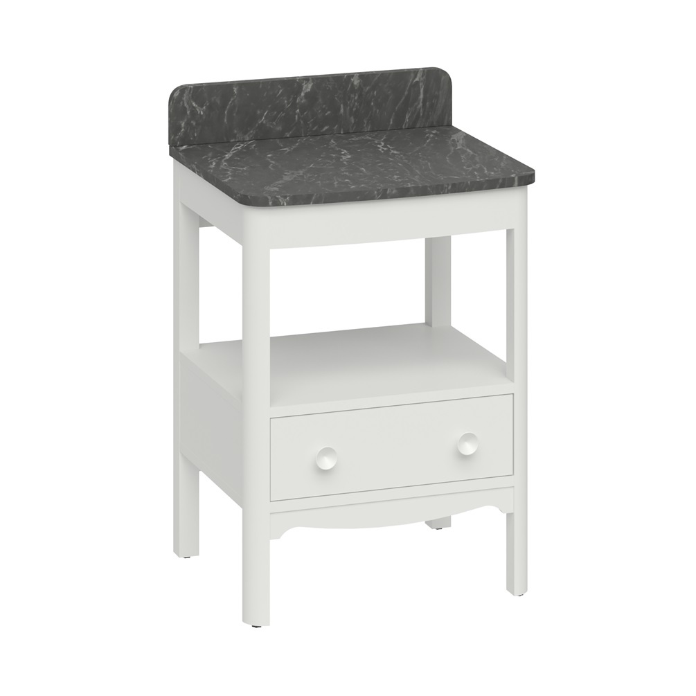 Product cut out image of Burlington Guild 620 Varley White Furniture Unit and Marquina Worktop GU6500DVW_FS GU620TMQ